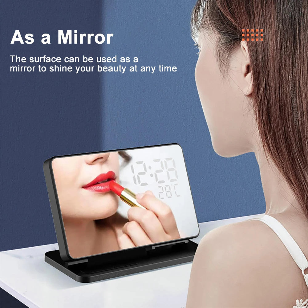 3-in-1 Schnellladestation | Premium Wireless Fast Charging Dockingstation mit Wecker | für Apple iPhone, Watch & AirPods