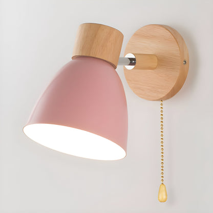 Holz Nordische Wandlampe mit Schalter für das Schlafzimmer