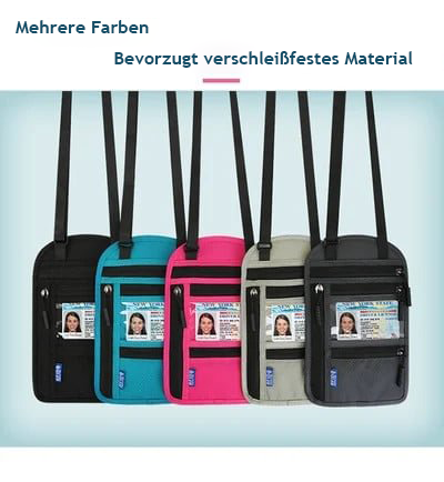 Reise-Brusttasche mit RFID-Reisepassschloss