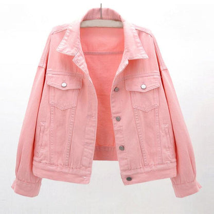 Kurze und fröhliche Jeansjacke Herbst