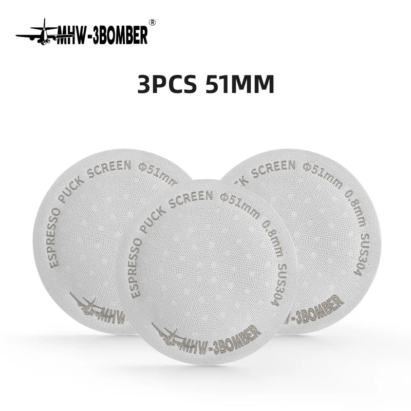 MHW-3BOMBER 51/53/58.5mm Espresso Puck Screen Doppel-Layer Metall Kaffee Wiederverwendbarer Filter