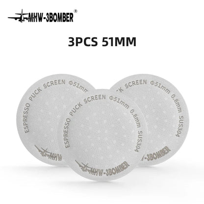 MHW-3BOMBER 51/53/58.5mm Espresso Puck Screen Doppel-Layer Metall Kaffee Wiederverwendbarer Filter