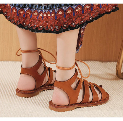 Sommer Damen Oberbekleidung Sandalen römischer Stil Schuhe Damen lässige Ballerinas Bindungsdesign Walking und Arbeitskleidung