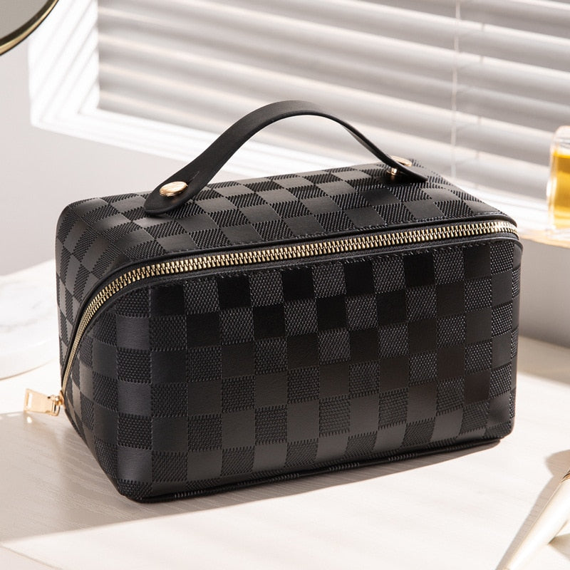 Sandsberg | Luxus Checkered Make-up Kosmetiktasche