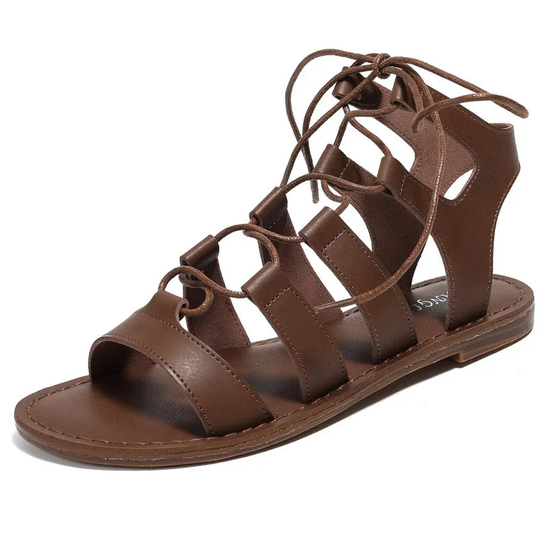 Sommer Damen Oberbekleidung Sandalen römischer Stil Schuhe Damen lässige Ballerinas Bindungsdesign Walking und Arbeitskleidung