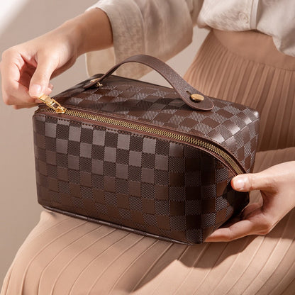 Sandsberg | Luxus Checkered Make-up Kosmetiktasche