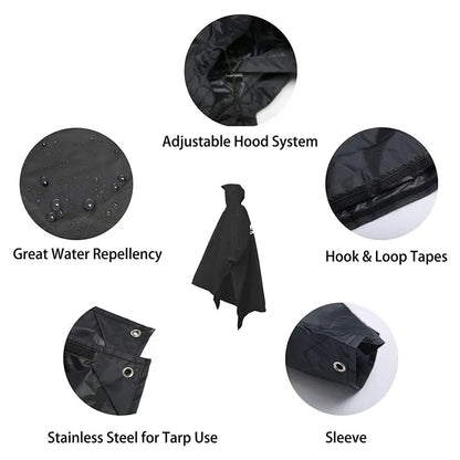 3-in-1 Tragbarer Wasserdichter Regenmantel - Verstellbar, Leicht und Wiederverwendbar für Männer und Frauen, Ideal für Wandern, Jagen und Klettern