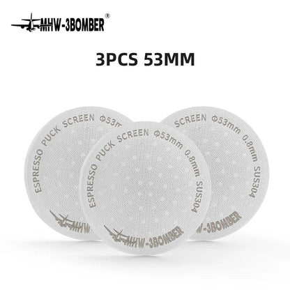 MHW-3BOMBER 51/53/58.5mm Espresso Puck Screen Doppel-Layer Metall Kaffee Wiederverwendbarer Filter