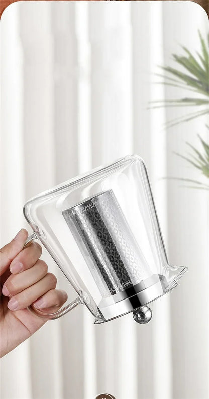 450ml-950ml Hitzebeständige Glas Teekanne – Edelstahl Teesieb, Blumen-Kessel für Kung Fu Teewaren, Puer- und Oolong-Tee