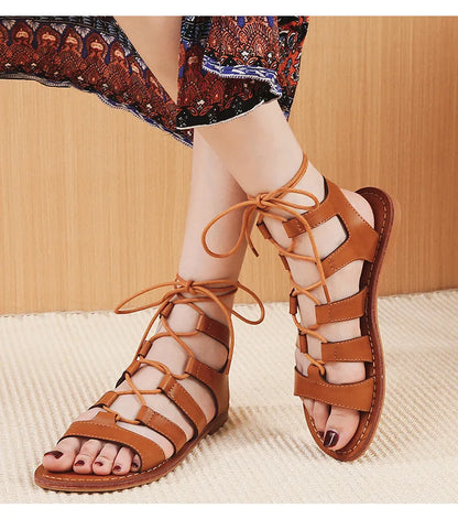 Sommer Damen Oberbekleidung Sandalen römischer Stil Schuhe Damen lässige Ballerinas Bindungsdesign Walking und Arbeitskleidung