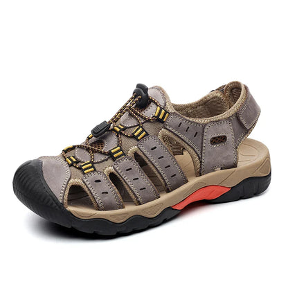 Sommer Herren Outdoor Sandalen Strand Schuhe Echtes Leder Trekking Wandern