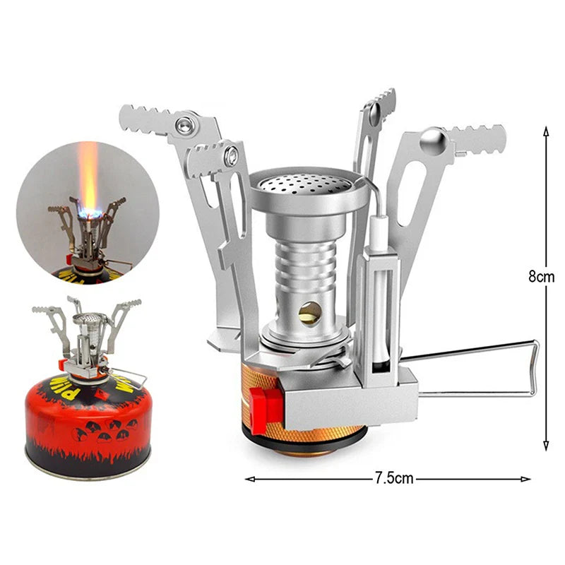 Tragbarer Outdoor Camping-Gaskocher: Aluminiumlegierung Ultra-Leicht Camp Stove für Picknick-Kochen - Essenzielle Camping-Zubehör für Überlebensofen