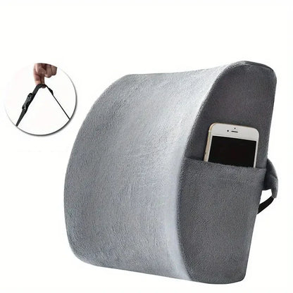 Lendenwirbelstützkissen für Bürostuhl und Autositz - Perfekt ausbalanciertes Memory-Schaum Rückenpolster, vielseitige Unterstützung für Komfort