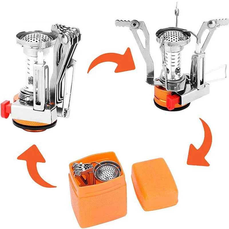 Tragbarer Outdoor Camping-Gaskocher: Aluminiumlegierung Ultra-Leicht Camp Stove für Picknick-Kochen - Essenzielle Camping-Zubehör für Überlebensofen
