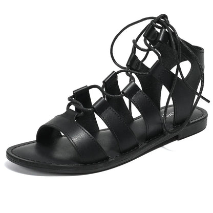 Sommer Damen Oberbekleidung Sandalen römischer Stil Schuhe Damen lässige Ballerinas Bindungsdesign Walking und Arbeitskleidung
