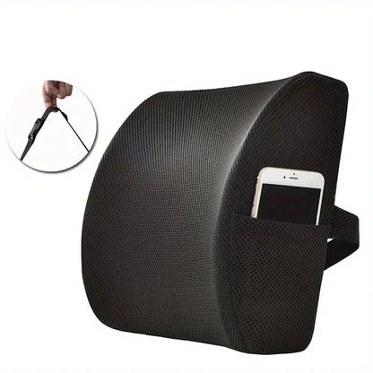 Lendenwirbelstützkissen für Bürostuhl und Autositz - Perfekt ausbalanciertes Memory-Schaum Rückenpolster, vielseitige Unterstützung für Komfort