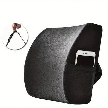 Lendenwirbelstützkissen für Bürostuhl und Autositz - Perfekt ausbalanciertes Memory-Schaum Rückenpolster, vielseitige Unterstützung für Komfort