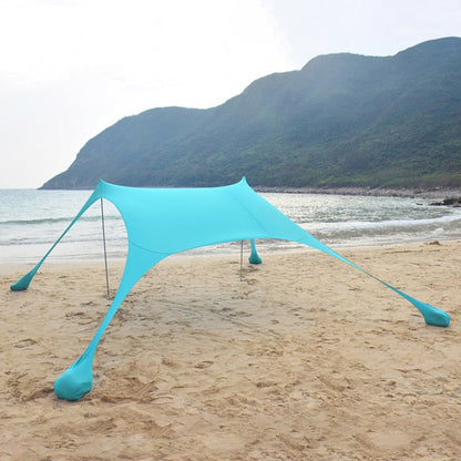 Sandsberg | Outdoor Strand Lycra Zelt Sonnenblende Camping Zelt, Größe: 300x300x200cm (See Blau)
