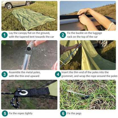 Sandsberg | Outdoor Picknick Campingzelt An Der Seite Des Autos Fahrzeug Regenfest Sonnenblende Zelt 300x200cm (Khaki)