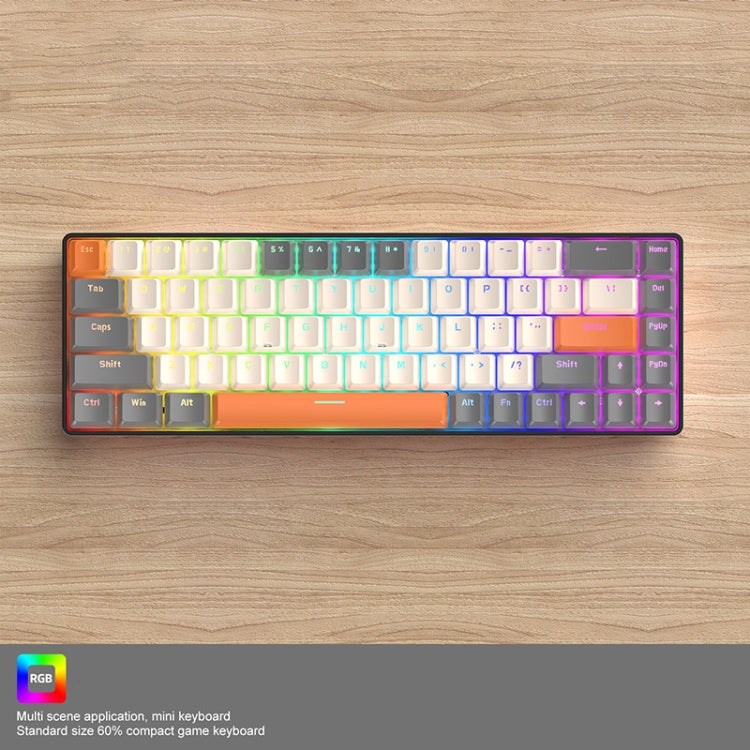 Sandsberg | ZIYOU LANG T8 68 Tasten RGB Gaming Mechanische Tastatur, Kabellänge: 1,5m, Stil: Mikro Licht Version Grüner Schaft