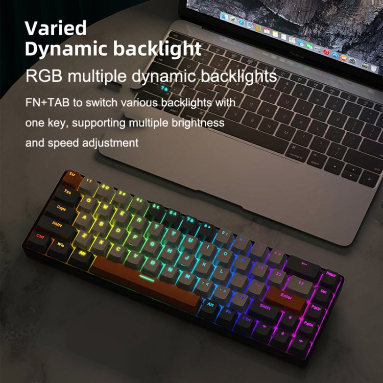 Sandsberg | ZIYOU LANG T8 68 Tasten RGB Gaming Mechanische Tastatur, Kabellänge: 1,5m, Stil: Mikro Licht Version Grüner Schaft