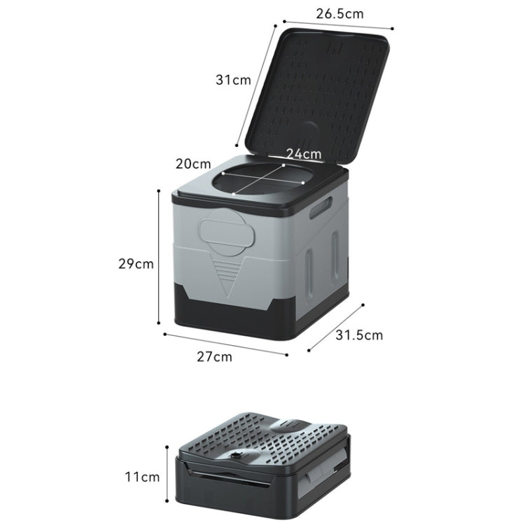 Sandsberg | Auto Faltbare tragbare Toilette Outdoor Notfall Mobile Toilette (Dunkelgrau)