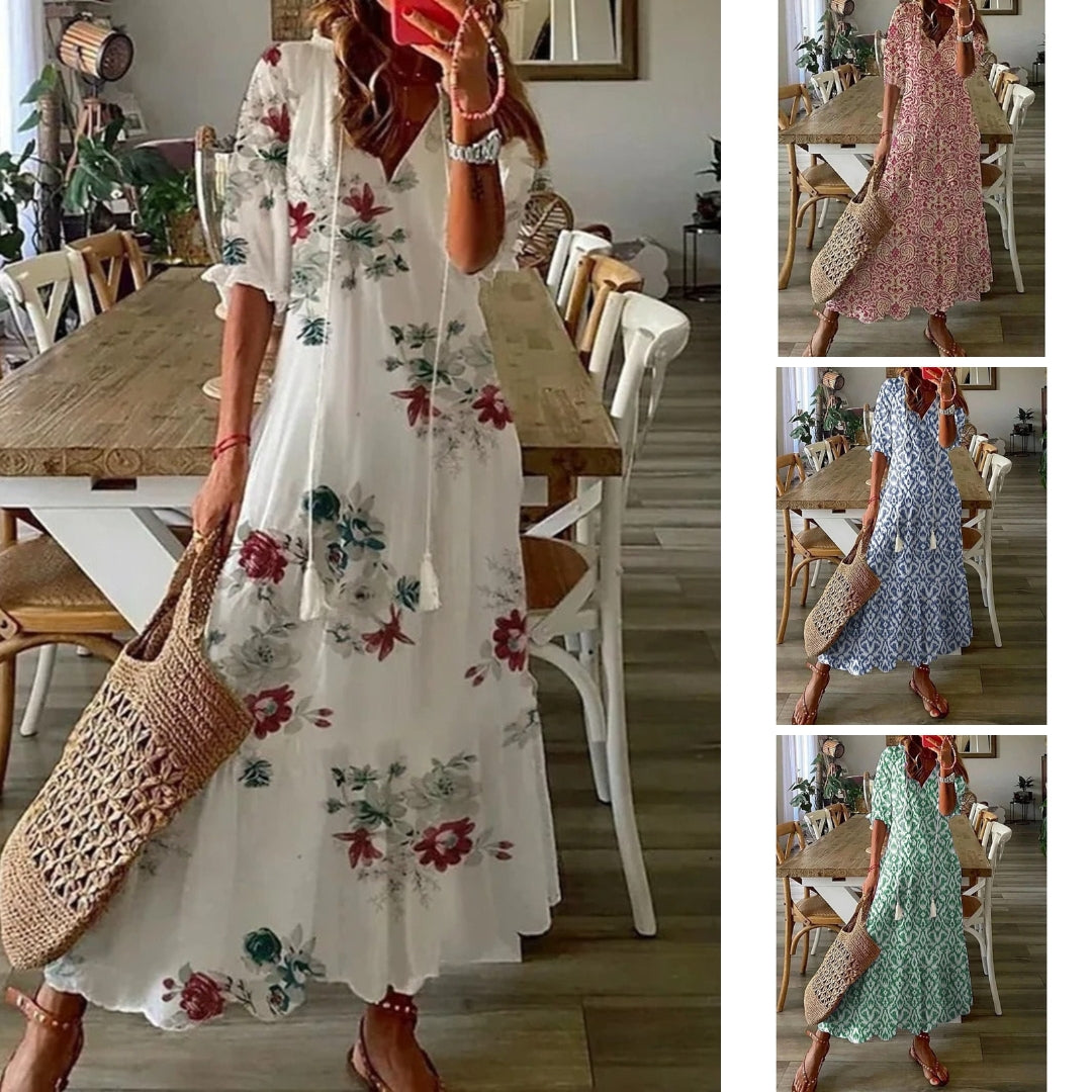 LA FEMME KLEID | Bohemian Maxi-Kleid für sommerliche Eleganz