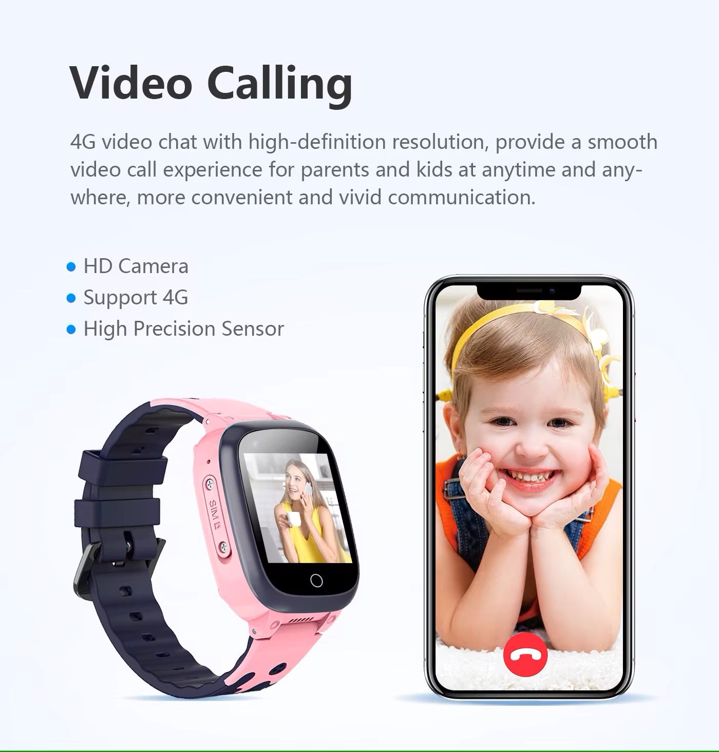 Kids 4G & WiFi GPS Standort Tracker SOS Smartwatch mit Videoanruf für Mädchen & Jungen