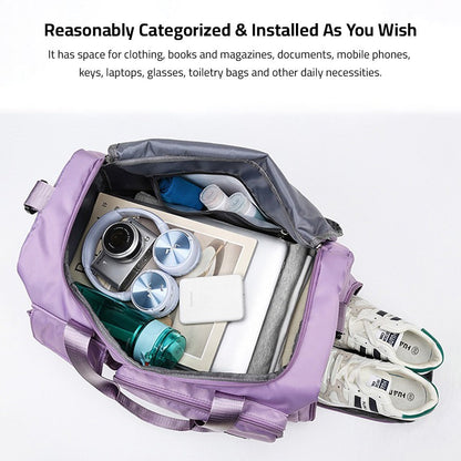 Multi-Taschen Reisetasche, Sport- und Gymnastik-Duffle mit separatem Schuhfach