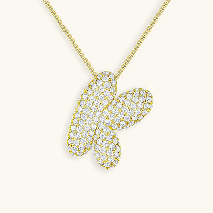 Bubble Initial-Diamant-Halskette