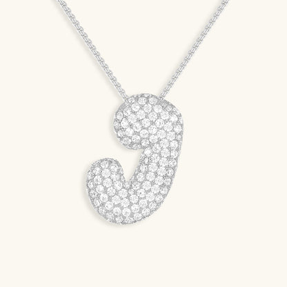 Bubble Initial-Diamant-Halskette