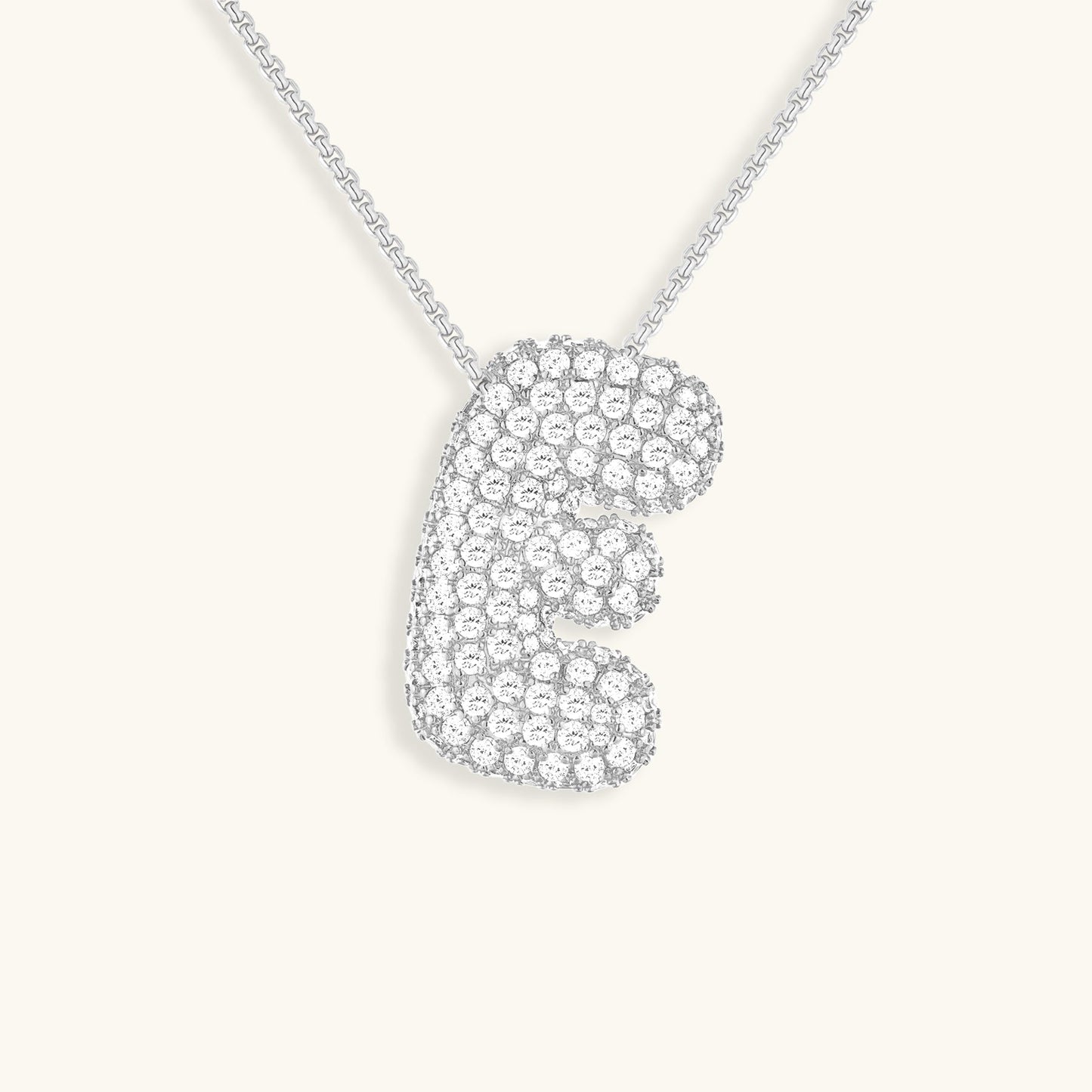 Bubble Initial-Diamant-Halskette