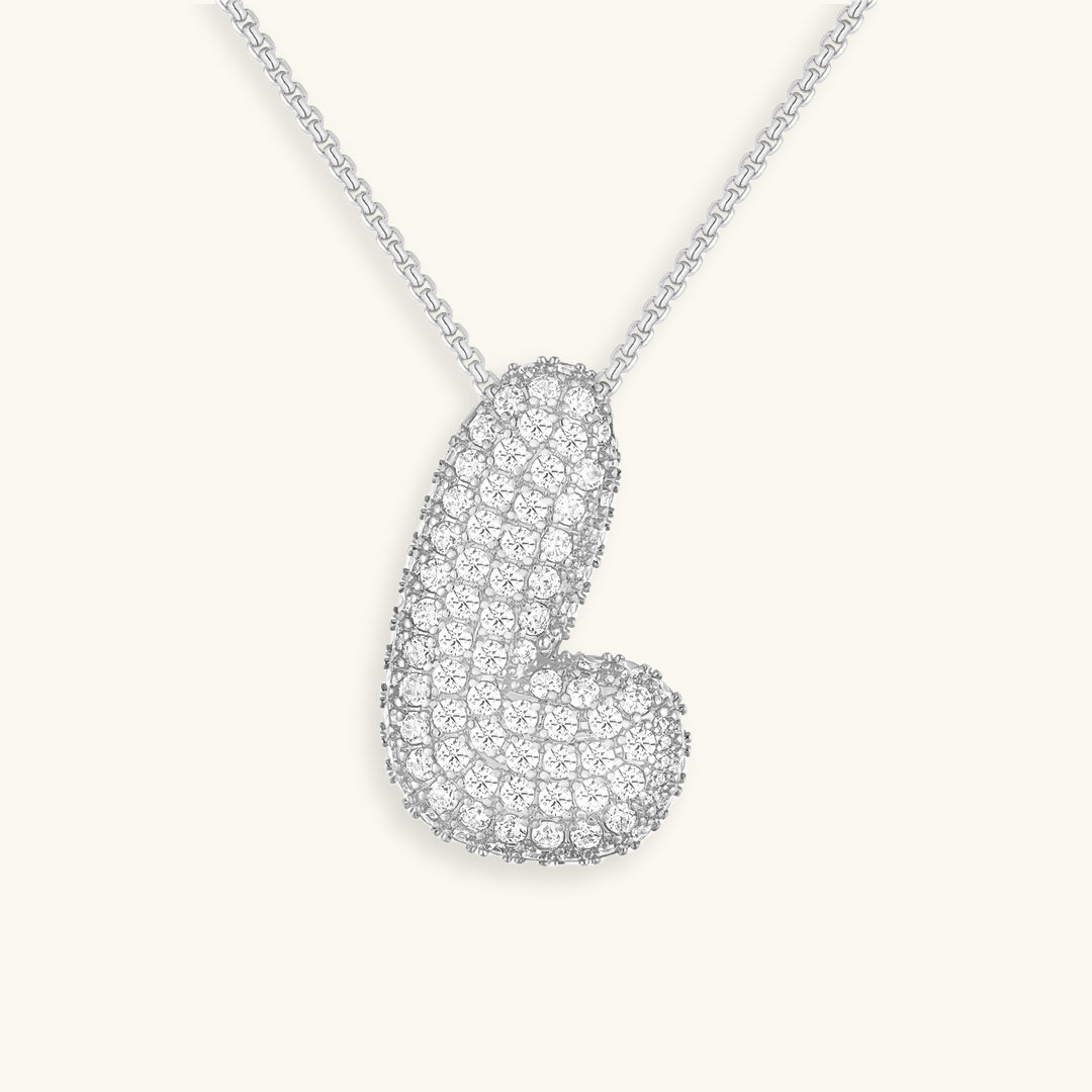 Bubble Initial-Diamant-Halskette