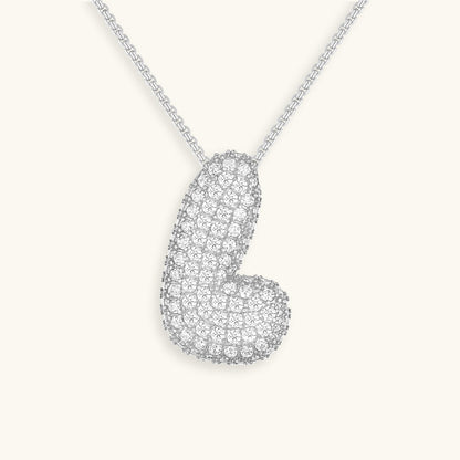 Bubble Initial-Diamant-Halskette