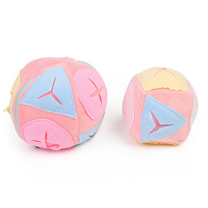 Sandsberg | Hund schnüffelt Ball Futtersuche leckt Spielzeugball