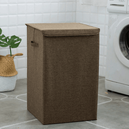 Bamboo Leinen Wäschekorb Mit Deckel