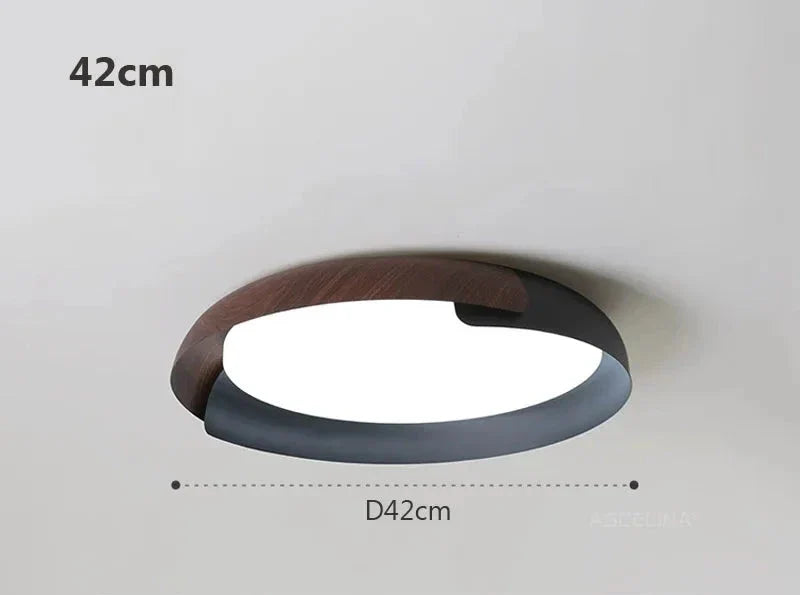 Moderne Deckenleuchte mit Holzmuster – Stilvolle LED Beleuchtung für Wohnzimmer