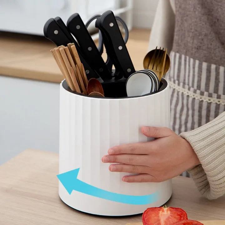 360° drehbarer multifunktionaler großer Besteck- und Küchenmesser-Organizer