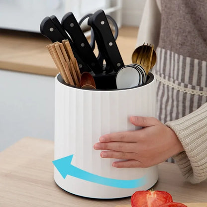 360° drehbarer multifunktionaler großer Besteck- und Küchenmesser-Organizer