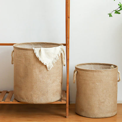 Sandsberg | Baumwolle Leinen Wasserfest Faltbarer Wäschekorb