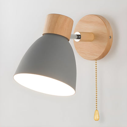 Holz Nordische Wandlampe mit Schalter für das Schlafzimmer