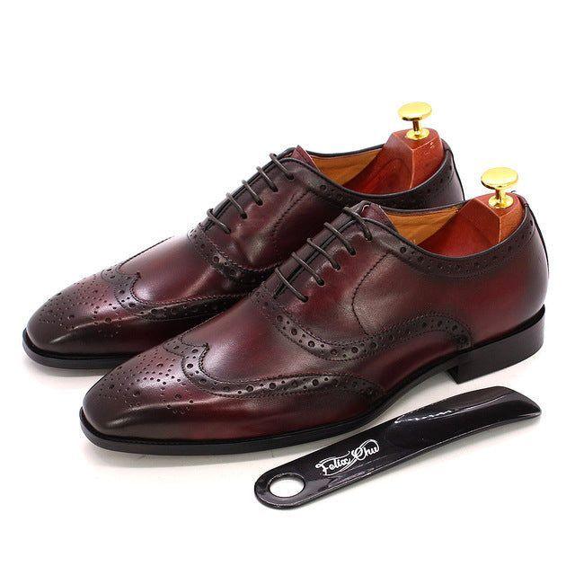 Handgefertigte Herren Oxford Schuhe Leder Brogue Dress Klassische Geschäftliche Formelle Schuhe
