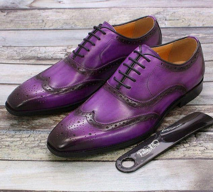 Handgefertigte Herren Oxford Schuhe Leder Brogue Dress Klassische Geschäftliche Formelle Schuhe