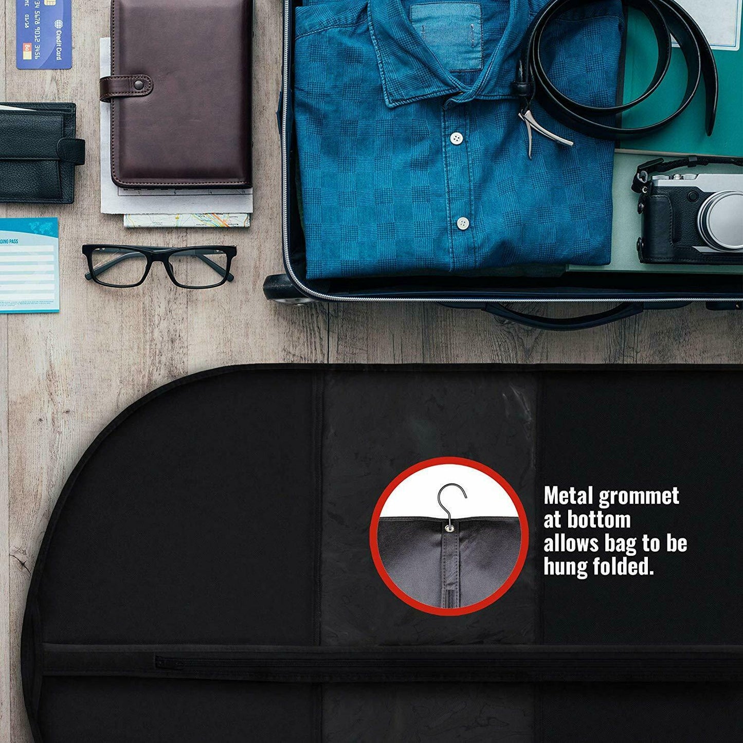 Sandsberg 5 Premium Kleidersäcke - Mit durchsichtiger Fenster, wasserabweisend - 40"/54" Zoll