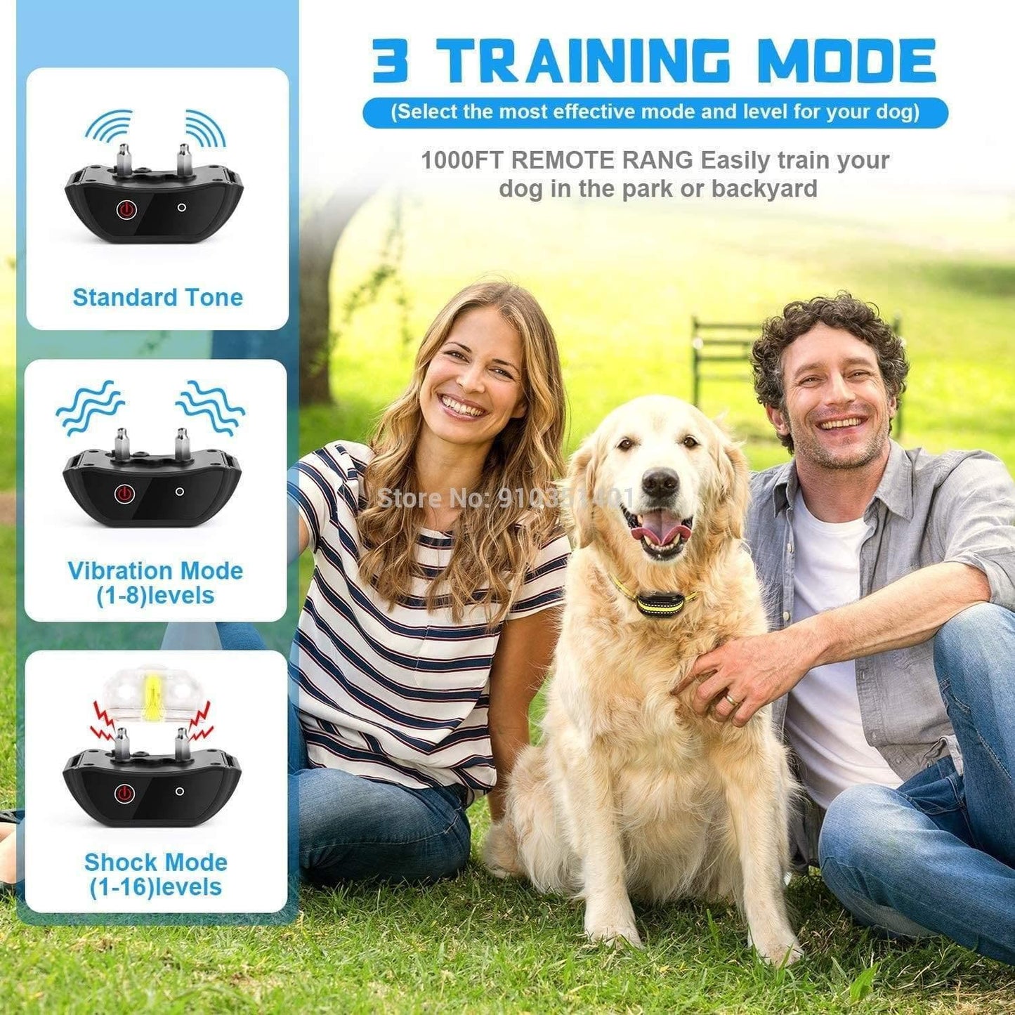 Dogreat Elektrisches Hundetrainingshalsband Schock Haustier Fernbedienung Wasserdicht Wiederaufladbar Für Alle Größen Vibration Bellen Stop Halsbänder