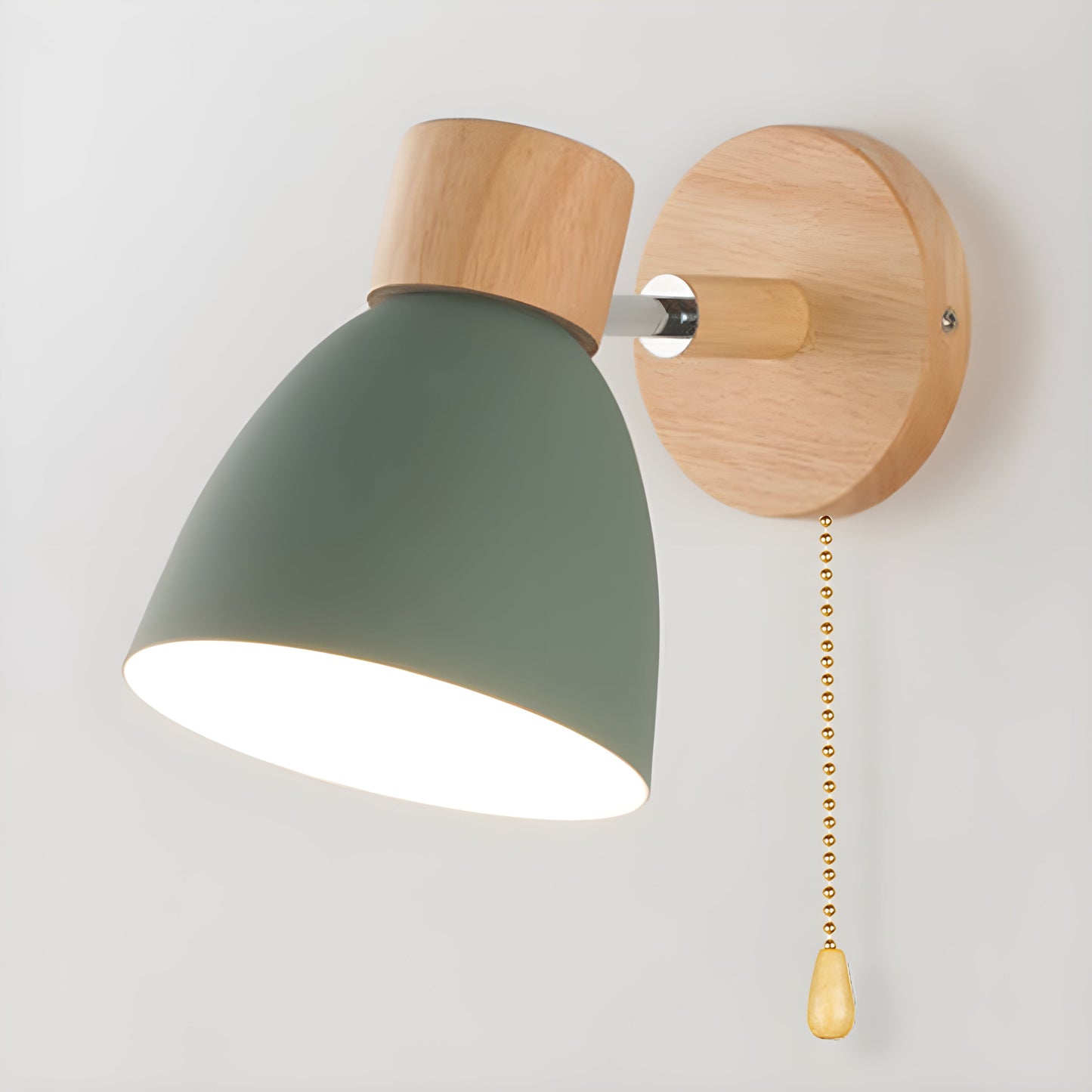 Holz Nordische Wandlampe mit Schalter für das Schlafzimmer