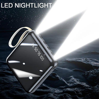 Schnelllade 20000mAh Mini Powerbank mit integrierten Kabeln