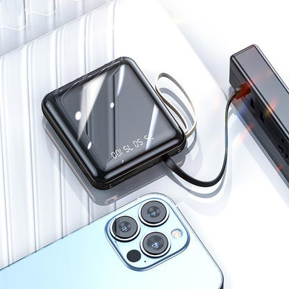 Schnelllade 20000mAh Mini Powerbank mit integrierten Kabeln