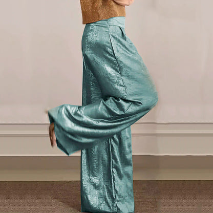 🔥Glänzende Strickjacke und weite Hose für Damen im 2er-Set.