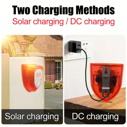 Solarbetriebene 129 dB Sicherheitsalarmlicht mit Bewegungssensor